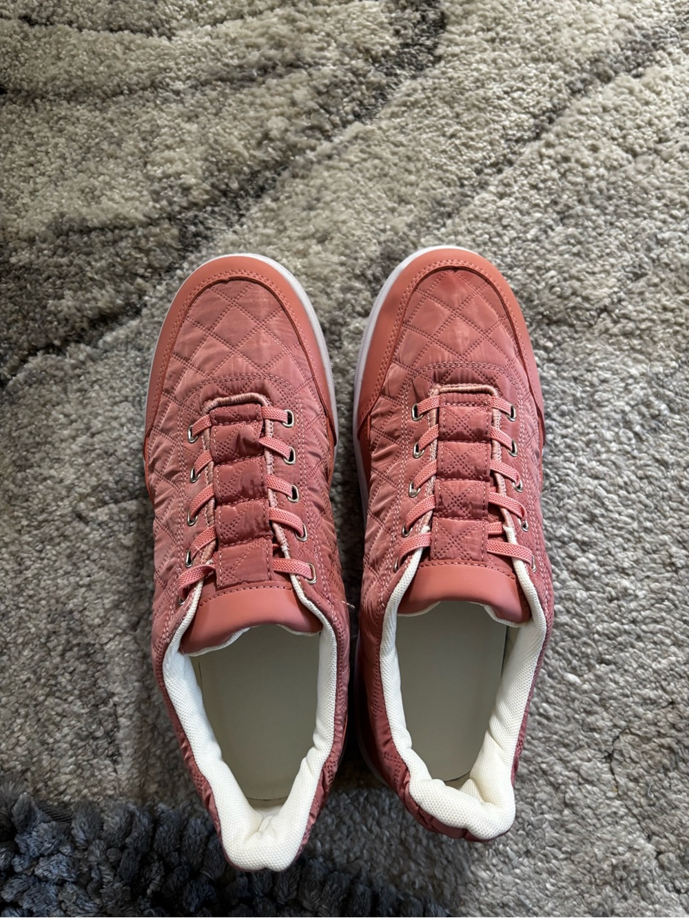 Quilted Rose Pink Women's Casual Sneakers